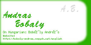 andras bobaly business card